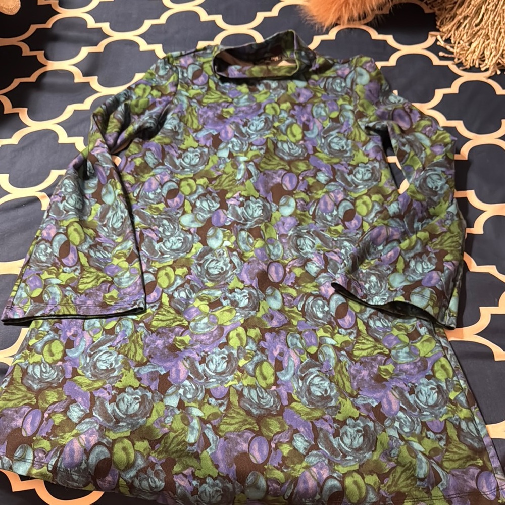 Zara Floral Mini Dress - Green and Purple